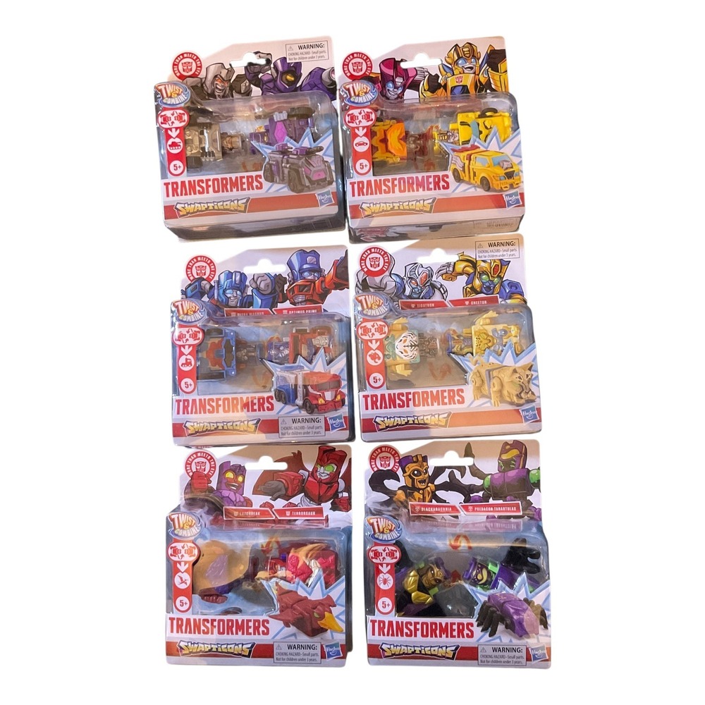 Transformers Swapticons Twist & Combine 6 Pack Lot Optimus Megatron Bumblebee